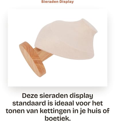 Dailygoods- Kettingstandaard Stabiel Houten Basis - Sieradenhouder - Georganiseerde Opslag - Displayhouder voor Halskettingen - Krasbestendig - Veelzijdig Gebruik - Sieradenstandaard