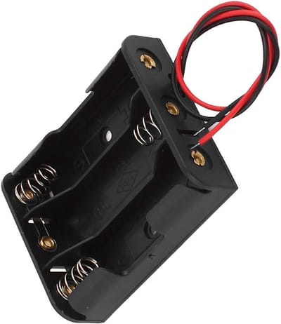 Batterijhouder - Batterijdoosje Sleufhouder - Batterijen Opbergen - Met Veerbelast Ontwerp - 57 x 47x 15 mm - Zwart