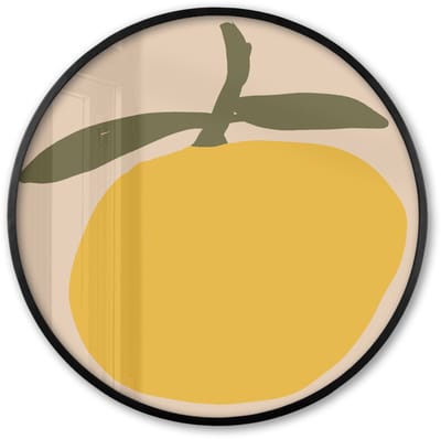 Poster in lijst Rond - Fotolijst 60x60 cm - Posters - Fruit - Abstracte kunst - Modern - Ronde posterlijst zwart - Decoratie - Wanddecoratie woonkamer - Muurdecoratie slaapkamer