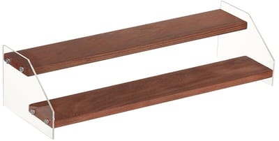 Allecto - 2-laags houten displaystandaard - Perfect voor cupcakes en cosmetica - 30,5 x 10,5 x 7,3 cm - Stijlvolle presentatie - Ideaal voor verkopers
