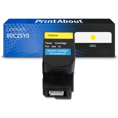 PrintAbout huismerk Toner 80C2SY0 (802S) Geel Geschikt voor Lexmark