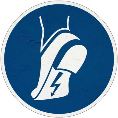 Antistatische schoen verplicht gebodsbord - M032 | Sign Again materiaal | 20 cm