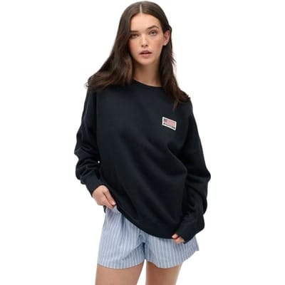 Superdry Athletic Essentials Relaxed Sweatshirt met Ronde Hals Blauw Grootte: 40