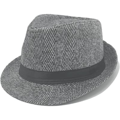 Chapeau Haut de Forme pour Homme Flanelle Plaid Chaud Âge Moyen et Personnes Âgées Chapeau de Jazz Décontracté Style Chapeau Haut de Forme (56-58cm)