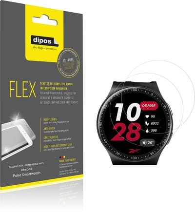 dipos – 2x Beschermfolie geschikt voor Reebok Pulse Smartwatch | 3D Full Cover Screenprotector | 100% Passend