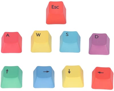 MTTproducts- Keycapset 9-delig - PBT Toetsdoppen - WASD/Pijltoetsen - Ergonomische Set - Geschikt voor 61/87/104/108 toetsenborden - Duurzaam materiaal
