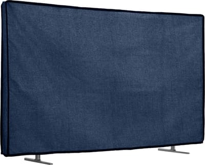 kwmobile linnen beschermhoes voor smart tv geschikt voor 43" TV hoes - Opvouwbare tv hoes - Televisie cover in blauwgrijs