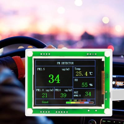 ONF3 - Luchtkwaliteitsdetector - PM2.5 - Multifunctionele Monitor - Zwart - Temperatuur en Vochtigheid - Fijnstofmeting - Geschikt voor Thuisgeb...