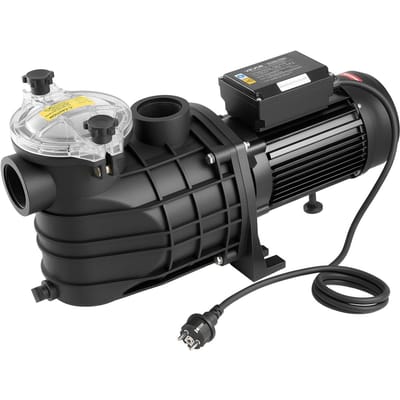 Pompe de Piscine, 3000W, Débit Max 35 000 L/H Pompe de Piscine à Vitesse Unique, AC 220-240V, 2860 tr/min, Hauteur de Relevage Max 19 m, avec Minuterie 24 Heures et Panier Filtre, pour