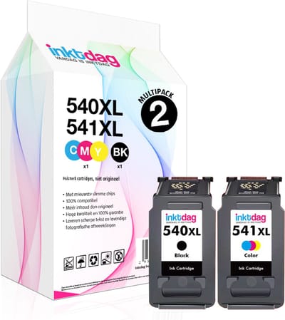 Inktdag inkcartridge alternatief voor de canon inktcartridge 540 541, Canon 540 541 xl ,canon 540 XL zwart + canon 541 XL kleur
