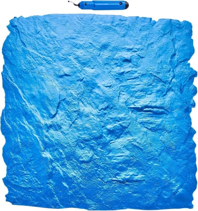 Beton Stempelmat - Textuur Mat - Buiten Decoratie - Naadloze Print - 60x60cm - Blauw