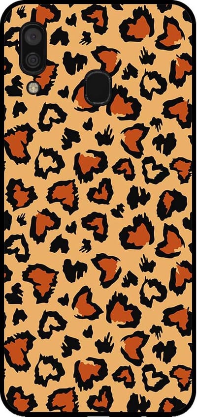 Smartphonica Telefoonhoesje voor Samsung Galaxy A30 met tijgerprint - backcover met panterprint - Bruin geschikt voor Samsung Galaxy A30