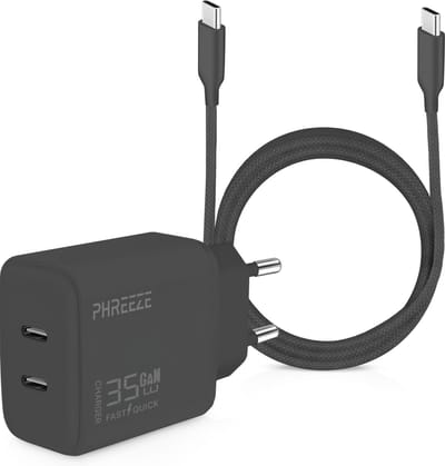 Usb C Adapter Met usb-C Naar usb-C Kabel 3 Meter - 35w Snellader Met GaN Technologie