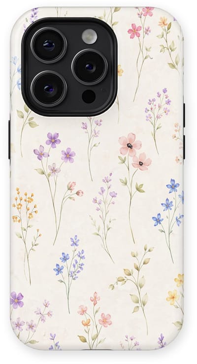 Bloemen Design Hoesje geschikt voor iPhone 14 Pro | Flower Print Tough Case met Mag | Shockproof | Bloemen Motief Backcover geschikt voor iPhone 14 Pro Wildflower Whisper