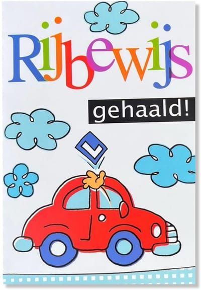 Rijbewijs Gehaald! - Wenskaart - 12x17cm - Gevouwen kaart inclusief envelop - Geslaagd