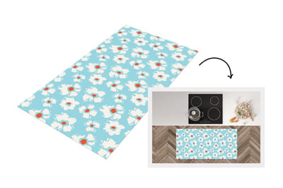 Keukenloper 120x60 cm - Keukenmat vinyl Waterverf - Bloemen - Patroon - Keukenmatten loper - Keuken vloerkleed tapijt