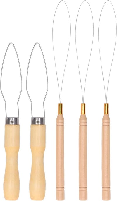 Houten Bead Naalden Set van 5 Stuks voor Het Rijgen van Kralen, Haarextensions en Sieraden Maken