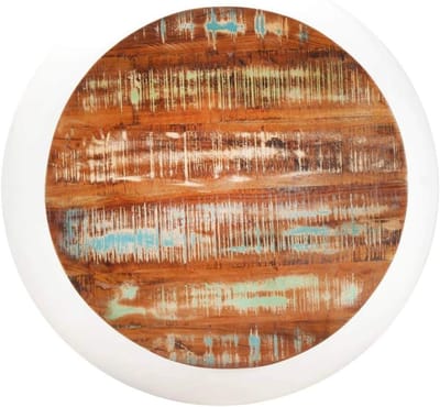 Bijzettafel Massief Hout - Banktafel Decoratie - Woonkamer Inrichten - Gerecycled Oud Hout - 68 x 68 x 30 cm