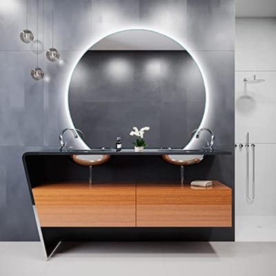 Halfronde Badkamerspiegel met LED Verlichting - Elegant Ontwerp 108 x 130 cm