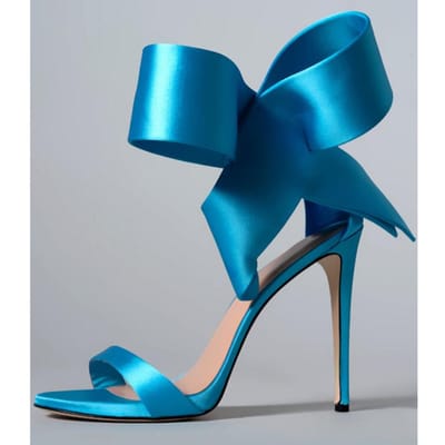 Nieuwe Grote Maat 34 -43 Satijnen Strik Sandalen Mode Merk Catwalk 8cm /11cm Hoge Hakken Dames Schoenen Sexy Strass Hoge Hakken 34 blue