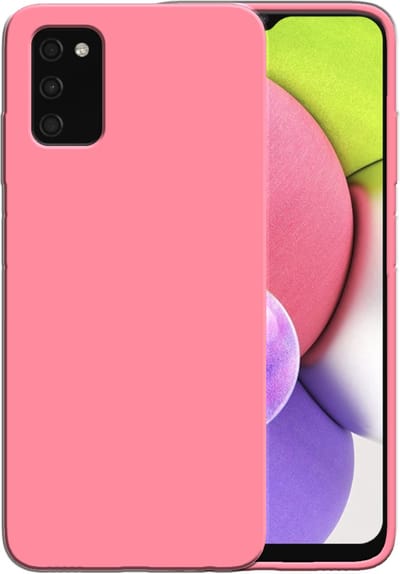 Smartphonica Siliconen hoesje voor Samsung Galaxy A03s case met zachte binnenkant - Roze geschikt voor Samsung Galaxy A03S