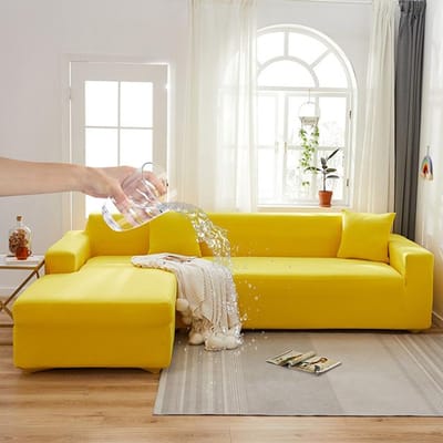Waterdichte elastische bankhoezen voor woonkamer effen kleur bankhoes stretch bankhoes hoek L-vorm bank moet 2 stuks kopen 1 seater 90-140cm