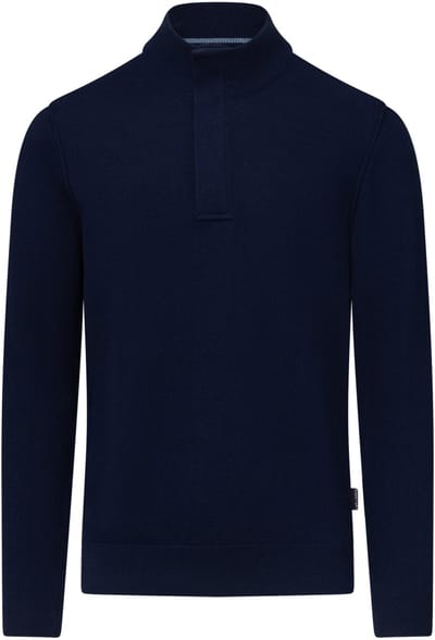 State Of Art Half Zip Trui Wool Blend Navy - Maat M - Heren - Pullovers