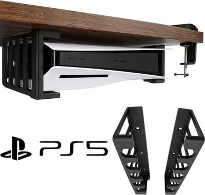 Onder Bureau Houder Geschikt voor PlayStation 5 Disc Editie – Console Beugel Onder Tafel Geschikt Voor PS5 Disc Version – Onzichtbare Montage – Ruimtebesparende Gaming Setup Accessoire – Zwart