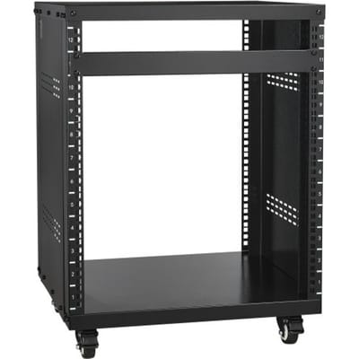 VEVOR 12U AV-rackstandaard, capaciteit van 227 kg, netwerkstereo-opnamestudiorack met vergrendelbare wielen, ronde en vierkante gaten, speciale ventilatiegaten voor montage van 19-inch audio-, video-, muziek- en IT-apparatuur