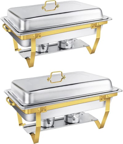 RVS Buffetwarmer Set 2-delig 9 Liter - Inclusief Warmhoud- en Koelbak