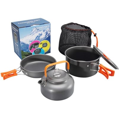 Camping Kookgerei Set Outdoor Aluminium Kookset Waterketel Pan Pot Reizen Wandelen Picknick BBQ Servies Uitrusting