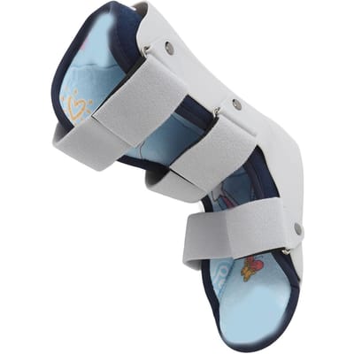 Kinderen Enkelbrace Comfortabel Ademend Verstelbaar Kind Looplaars voor Jeugd Geblesseerde Voet Rechts right foot M white