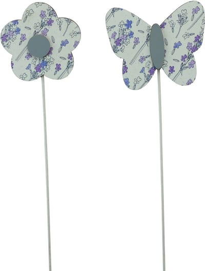 Bloemenplug vlinder bloem decoratieve plug hout 7cm 12 st, 12 Stück