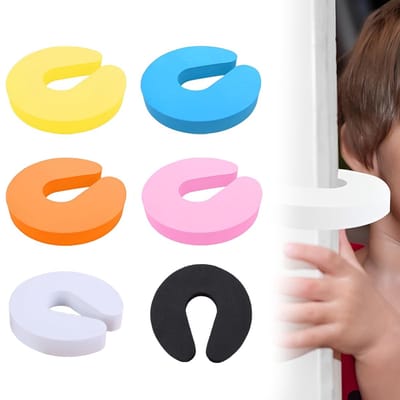 6 stuks deurstoppers, anti-klikblokken, bumper, deurstopper van schuimrubber, voor kinderen, veiligheidssloten, 6 kleuren