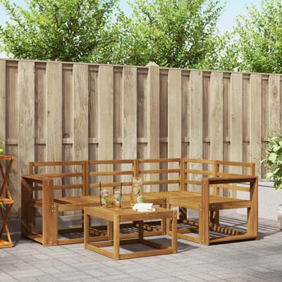 vidaXL - Buiten - bank - set - 5 - st - Naturel - Massief - Acacia - Hout