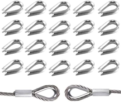 Dailygoods- Hartklemmen 20 stuks - M3 Kabelschoenen - Roestvrij Staal - Stabiele Ondersteuning - Bescherming Kabels - Ideaal voor Hefwerkzaamheden