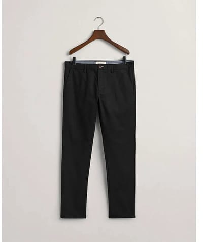 Gant Slim Chinos Chino Broek Zwart 30 / 32 Man