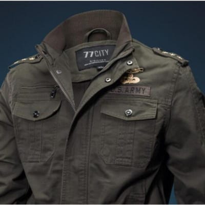 Herfst Nieuwe Grote Maat Jas Gewassen Katoen Luchtmacht Luchtmacht Jas Epauletten Trendy 6XL gray