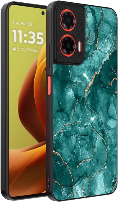 Smartphonica Telefoonhoesje Geschikt voor Motorola Moto G85 / Motorola Edge 50 Fusion met marmer opdruk - TPU backcover case marble design - Goud Groen geschikt voor Motorola Edge 50 Fusion;Motorola Moto G85