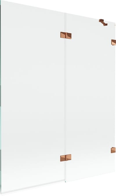 Mexen Lunar douchescherm 2-delig rechts 140 x 150 , transparant, roze goud - 897-140-100-60-00-P