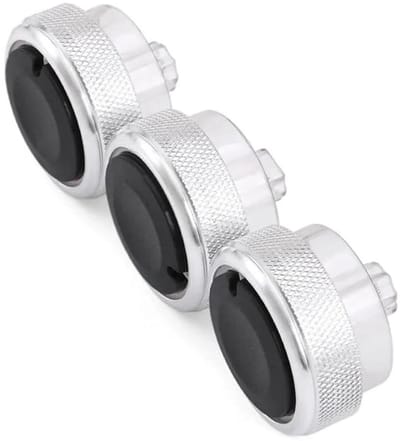 Airco Knoppen - Climate Controle - Auto Interieur - Niet-destructieve Installatie - 3 Stuks - Zilver