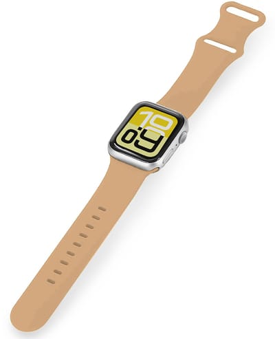 Horloge Bandje Geschikt voor Apple Watch 1, 2, 3, 4, 5, 6, 7, 8, 9, SE - 38/40/41 mm Bandje Siliconen Polsband - Siliconen Bandje Smartwatch - Walnoot