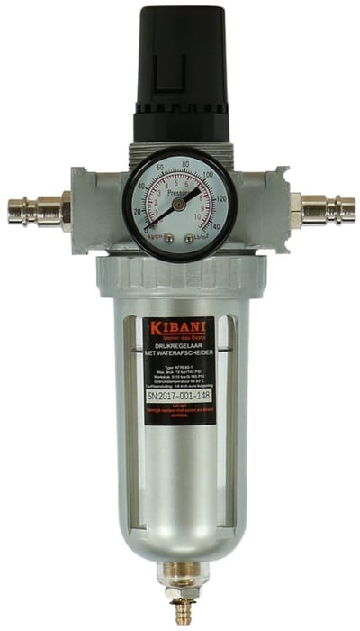 Kibani drukregelaar met waterafscheider - compressor accessoires - luchtdrukgereedschap