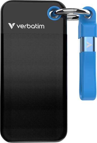 Verbatim Pocket 1 TB Externe SSD harde schijf USB-C 3.2 Gen 2 Zwart, Blauw 32191