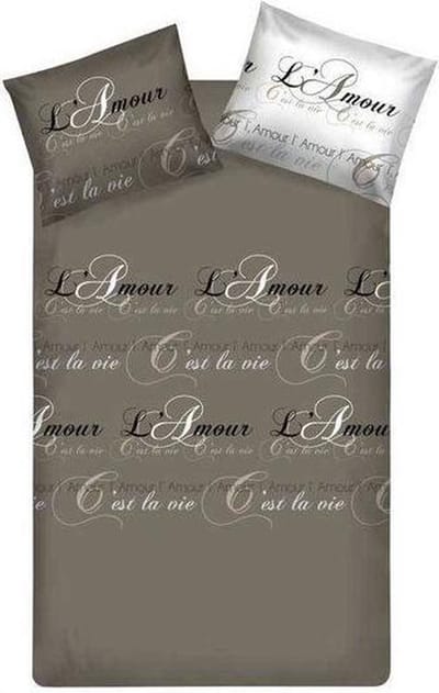 Beddinghouse C'est la Vie Dekbedovertrek - Lits-jumeaux - 240x200/220 cm - Taupe
