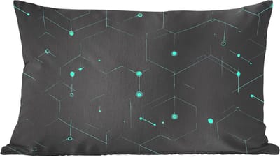 Sierkussens - Kussentjes Woonkamer - 60x40 cm - Netwerk - Blauw - Punten - Patroon