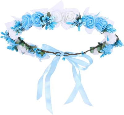 Bloemenkrans Hoofdband - Bruiloft Slinger - Feestelijke Accessoire - Natuurlijk Realistisch - 18 cm Diameter - Multicolor