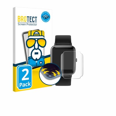 BROTECT - Screenprotector voor Fitpolo ID205L / H205L 1.3" - Folie Beschermfolie transparant volledig dekking - 2 Stuks
