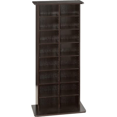 Meuble de rangement pour médias, Organisateur d'étagères à 8 niveaux pour DVD, 559 x 222 x 1295 mm Organisateur de rangement multimédia pour CD, DVD, Livres et Jeux, Étagère à CD pour