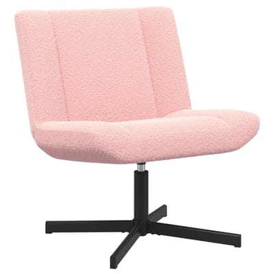 vidaXL Draaistoel Roze 63 x 75 x 76 cm Schapenvacht